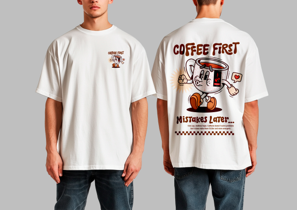 Camiseta Oversize "Happy Coffee" - Imagen 2
