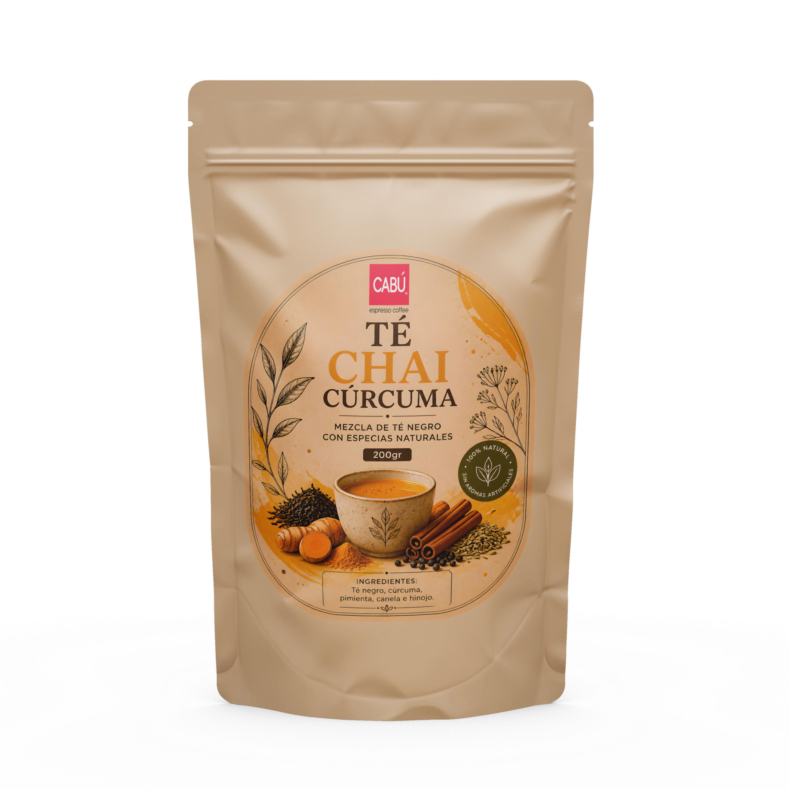 Té Chai Cúrcuma 200g – Mezcla de Té Negro con Especias Naturales